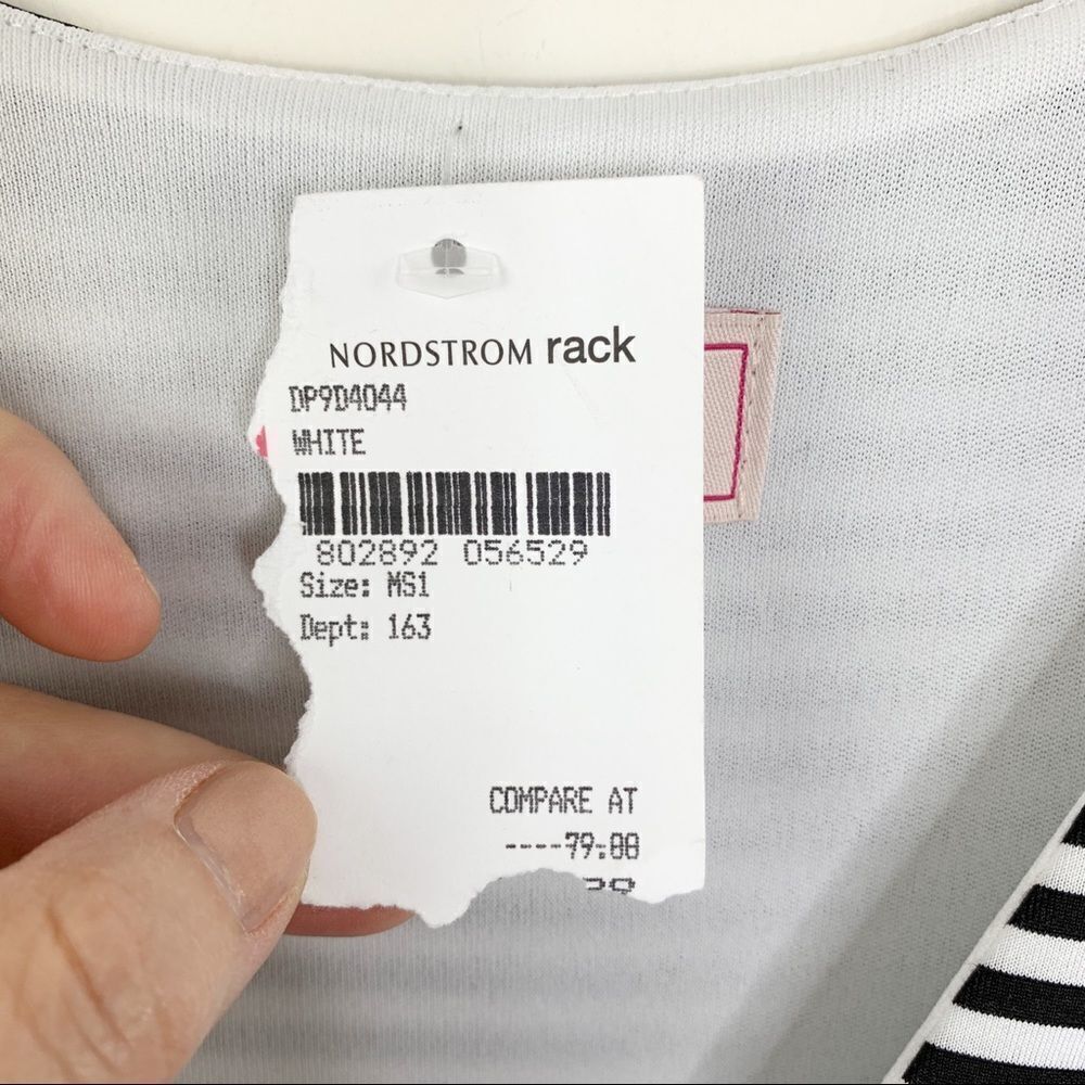 Love Ady Black/White Stripe V-Neck Skater Dress M - Picture 12 of 12